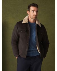 Next - Borg Lined Trucker Jacket With Wool - Lyst
