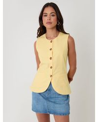 Threadbare - Linen Blend Longline Waistcoat - Lyst