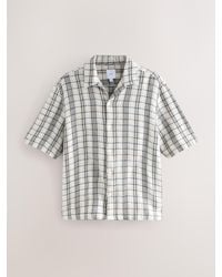 Next - Textured Check Short Sleeve 100% Cotton Shirt - Lyst