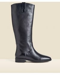 Sosandar - Square Toe Flat Leather Boots - Lyst