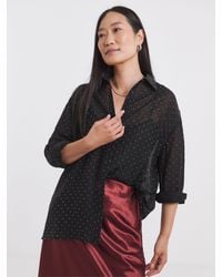 JD Williams - Metallic Spot Embellished Sheer Shirt - Lyst
