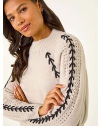 Roman - Blanket Stitch Knit Jumper - Lyst