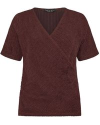M Com - Textured Wrap Top - Lyst