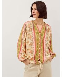 Monsoon - Eline Frill Detailing Floral Print Long Sleeve Blouse - Lyst