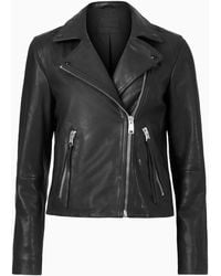 AllSaints - Allsaints Slim Fit Dalby Leather Biker Jacket - Lyst