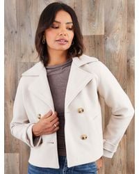 Threadbare - Faux Wool Cropped Trench Coat - Lyst