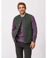 aubi - Calder Brushed Cord 100% Cotton Gilet - Lyst