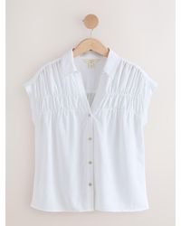 Next - Short Sleeve Shirt With Linen - Lyst