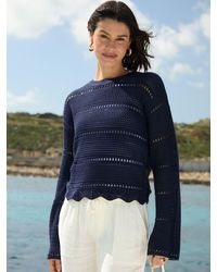 Threadbare - Crochet Knit Crew Neck Jumper - Lyst
