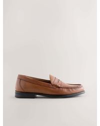 Next - Wide Fit Leather Penny Loafers - Lyst