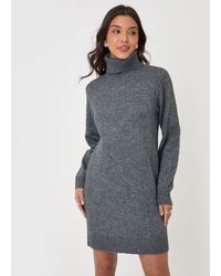 Threadbare - Mini-Pulloverkleid Mit Stehkragen - Lyst
