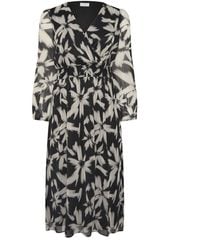 Yours Curve - London Blurred Floral Print Maxi Wrap Dress - Lyst