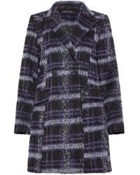 M Com - Check Open Front Coat - Lyst