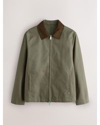 Next - N. Premium Cotton Jacket With Faux Suede Collar - Lyst