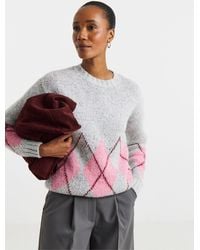 JD Williams - Argyle Hem Crew Neck Jumper - Lyst