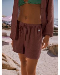 Self - Beach Shorts With Linen - Lyst