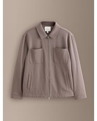 Next - Neutral Signature Full Zip Shacket - Lyst