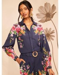 Love & Roses - X Rhs Scallop Edge Button Through Long Sleeve Shirt - Lyst