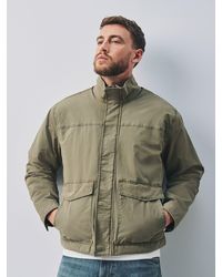 Next - Sage Cotton Borg Lined Shacket - Lyst