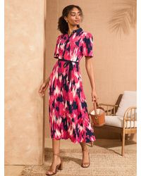 Love & Roses - Petite Printed Jersey Midi Shirt Dress - Lyst