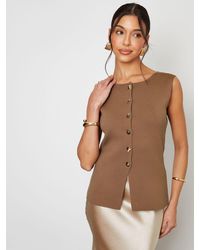 Threadbare - Light Ribbed Knitted Waistcoat - Lyst