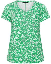Evans - Slub Short Sleeve Pintuck Henley Top - Lyst