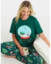 Simply Be - Christmas Scotty Dog Button Through Pyjama Set - Lyst