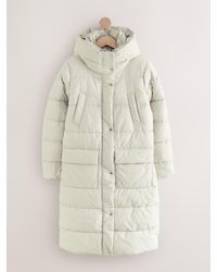 Next - Shower Resistant Padded Hooded Longline Coat - Lyst