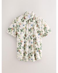 Next - Regular Fit Kew Collection 100% Cotton Floral Short Sleeve Shirt - Lyst