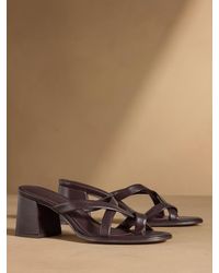 Russell & Bromley - Burgundy Stour Toe Loop Block Heel Sandals - Lyst