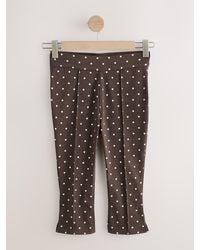 Next - Chocolate Polka Dot Cropped Capri Jersey Denim Jean Leggings - Lyst