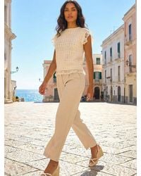 Roman - Frill Lace Knitted Top - Lyst