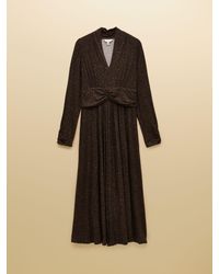 Joules - Mina Jersey Ruched Waist Long Sleeve V-Neck Midi Dress - Lyst