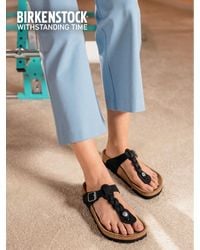 Birkenstock - Gizeh Sandalen Aus Geflochtenem, Geöltem Leder - Lyst