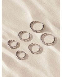 Next - Stainless Steel Graduated Huggie Hoop Earrings 3 Pack - Lyst