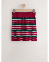Next - Stripe Co-Ord Knitted Mini Skirt - Lyst