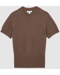 Reiss - Cotton And Wool Crew-Neck Top - Lyst
