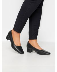 Yours Curve - Pumps Aus Lederimitat Mit Blockabsatz, Extraweite Passform (Eee Fit) - Lyst