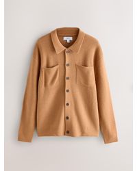 Next - Regular Fit Twin Pocket Collared Cardigan With Wool - Lyst