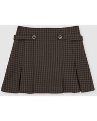 Reiss - Wool-Blend Check Mini Skirt - Lyst