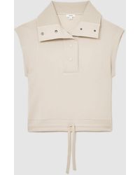 Reiss - Premium Interlock Sleeveless Collared Top - Lyst
