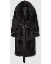 ATELIER - Shearling Belted Long Coat - Lyst
