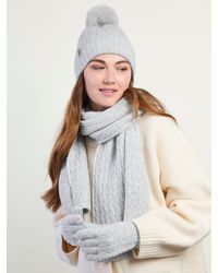 Totes - Cable Knitted Hat, Scarf & Gloves Set - Lyst