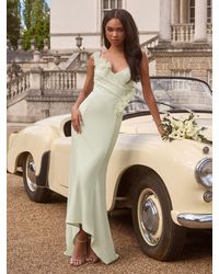 Lipsy - Bardot 3D Floral Trim Bridesmaid Dress - Lyst