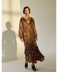 Monsoon - Rowena Rüschenkleid Mit Leopardenmustereu 52 (Uk 24) - Lyst