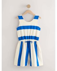 Next - Sleeveless Tie Waist Cotton Playsuit - Lyst