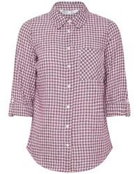 M Com - Petite Checked Cotton Shirt - Lyst
