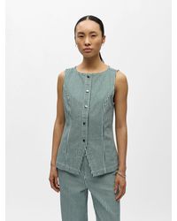 Object - Pin Stripe Denim Waistcoat - Lyst