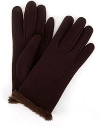 Totes - Thermal Gloves With Faux Fur Trim And Smartouch - Lyst