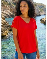 Roman - Cold Shoulder Button Top - Lyst